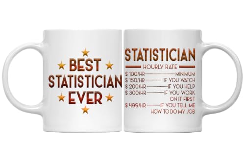 MONIZILUCKY Statistician Mug, Hourly Rate Statistician Gifts for Coworkers