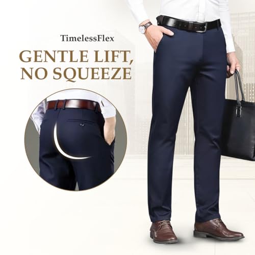 Silamone Timeless Stretch Pants, Comfortable Breathable Men's High Stretch Straight Fit Pants4