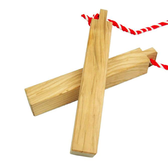 Amazon.co.jp: 拍子木（ひょうしぎ） 素材：桜 長さ：30cm