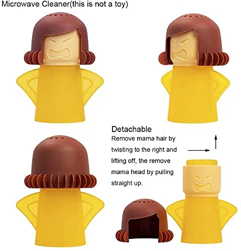 Marie Microwave Cleaner, Angry Mama Oven Cleaner, Clean And Disinfects With Vinegar And Water For Kitchen, Easily Clean In Minutes… (Brown Hair) #TOP3