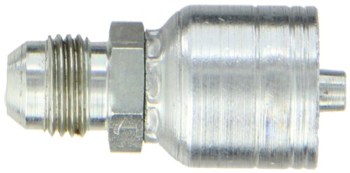 Image of Aeroquip 1AA6MJ4 Carbon Steel Global TTC (Thru the Cover) Crimp Hose Fitting Male SAE, Straight, 1 /4 inch Hose ID, 9 /16 inch - 18 Thread