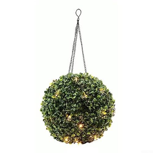 BlesConi Boule lumineuse solaire à LED pour jardin - Boule décorative - Lampe à suspendre - Blanc chaud - Multicolore - 25 cm