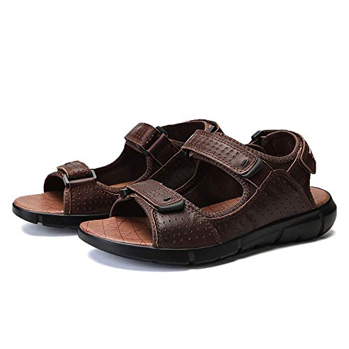 XYAL0003001 Xingyue Aile Slippers & Sandalen Comfortabele Ademende Zomer Vegan Beach Sandalen Voor Mannen, Echt Leer Waterdichte Anti-slip Platte Ronde Open teen Haak & lus Band Schoen - Afbeelding 5