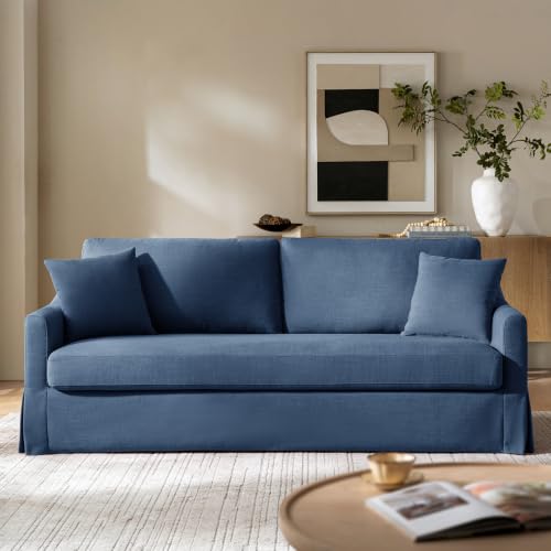HULALA HOME 80" Farmhouse Slipcovered Sofa, 3 Seater Sofa