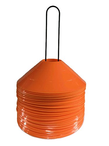 Playscene Set of 50 Vinyl Field Marker Disks with Convenient Metal Caddy Included