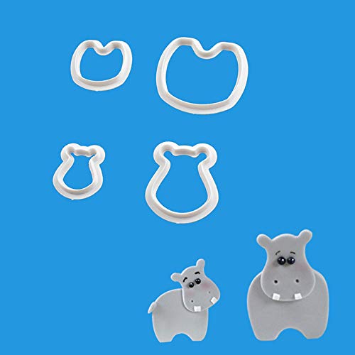 Stampo per biscotti a forma di ippopotamo – stampo per biscotti a forma di ippopotamo – 4 pezzi