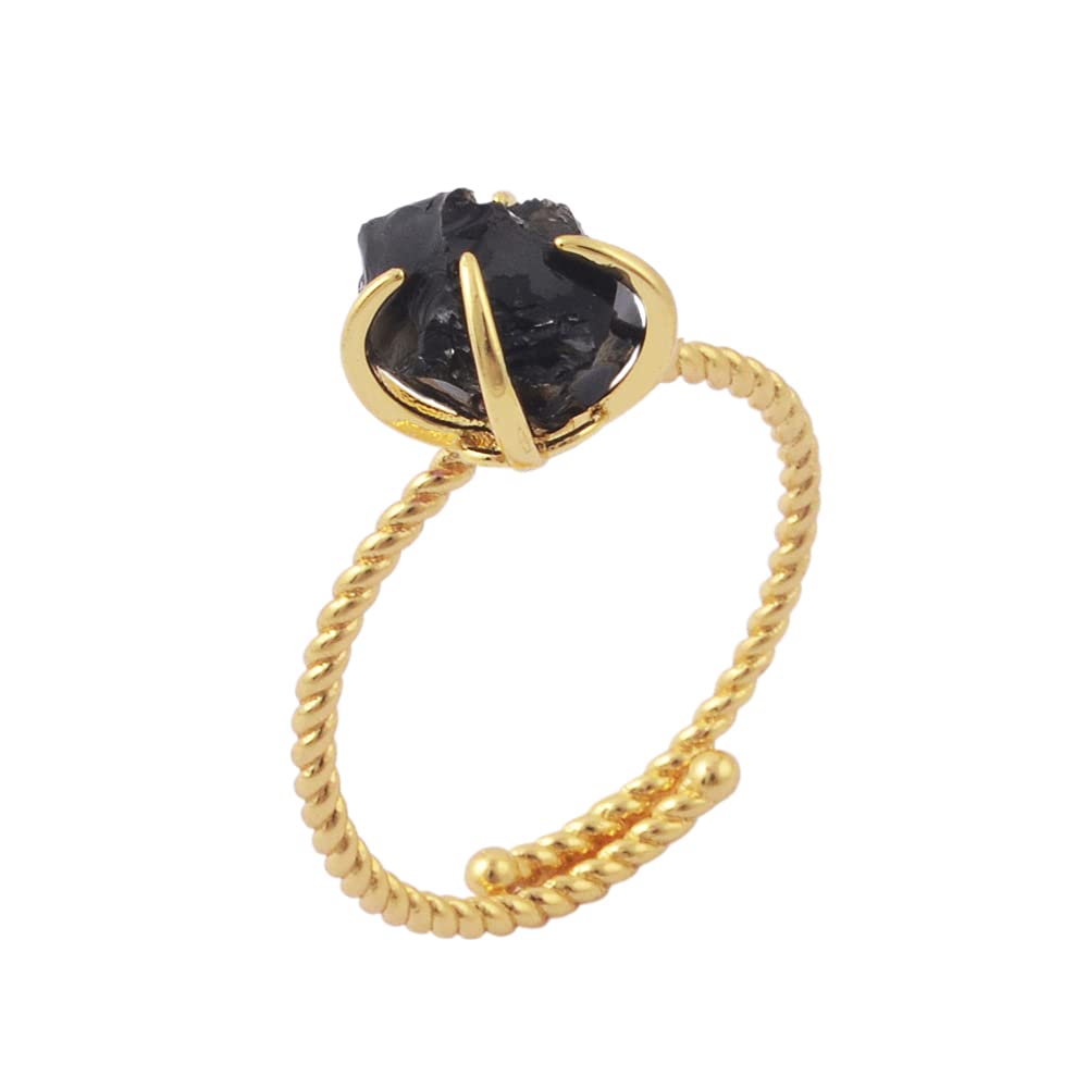 ZENGORIIrregular Genuine Stone Adjustable Ring for Women Gemstones Jewelry