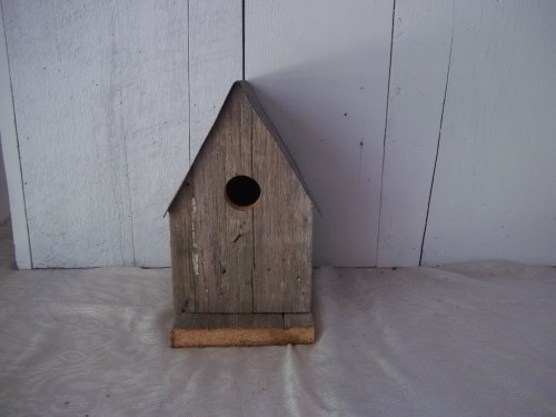 Amish Country Collectible A-frame Barnwood Birdhouse. Old Barn Wood and Tin Provides a Heavenly Home for Your Feathered Friends, While Enhancing Your Country Garden Decor. This Country Birdhouse Makes...