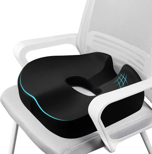 Tazweeq Donut Pillow Coccyx Pain Relief Cushion, Hemorrhoid Pillow Has Two Hump Hip Curve Design, Donut Pillow Postpartum Pregnancy (black)