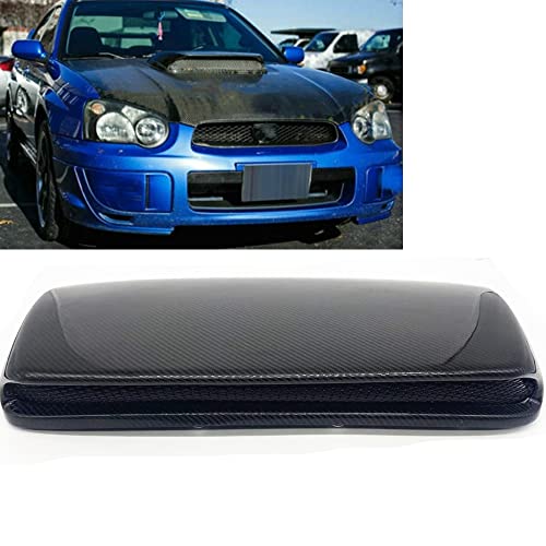 KUBYMOTO Front Hood Scoop Bonnet Air Vent Cover for Subaru Impreza WRX STi 8th 2004-2005 Carbon Fiber