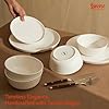 Sweese Plates and Bowls Sets,18 Pieces Modern Porcelain Dinnerware Set for 6 Handcrafted Uniqe Dinner Set Ceramic Dishware Dishes Microwave and Dishwasher Safe, White