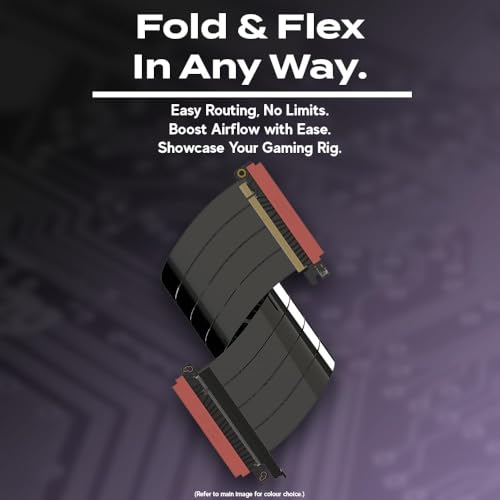 Image of LINKUP - AVA5 PCIE 5.0 Riser Cable (Used) | RTX5090 RX9070 GPU Ready | x16 128GB /s Speed | Compatible with PCIe 4.0 | Designed for ITX | Double Reverse, Black 19cm (Total Length 21cm)