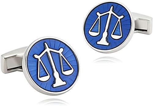 Cuff-Daddy Scales of Justice Lawyer Judge Attorney Law Cufflinks in Blue with Presentation Box