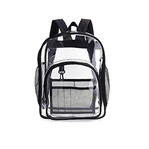 FISHSHOP Sac à Dos Transparent Étanche,Sac à Main Unisexe Sac à Dos D'école Transparent PVC,Pour le Travail, Les Voyages de Sécurité, Les Concerts et Les événements Sportifs (S)
