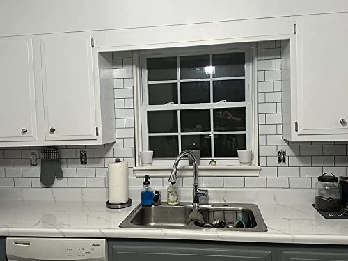 Stickgoo 10 Sheets Peel And Stick Backsplash, Aluminium Composite 3D Wall Panel, Faux Ceramic Look Subway Tile, Polished White Stick On Kitchen Backsplash #TOP5