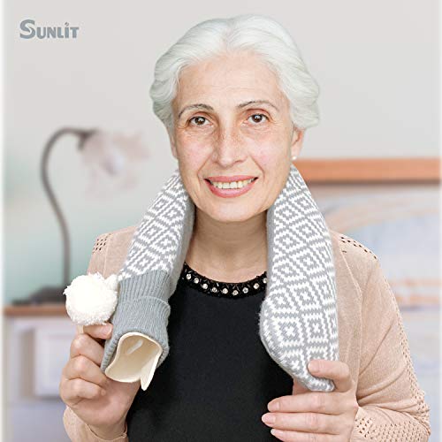 image for Sunlit Extra Long Hot Water Bottle with Knit Cover, 28