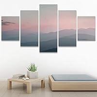 SIGNWIN 5 Panel Canvas Wall Art Modern Art Coastal Colorful Multicolor Photography Romantics Sunset for Home Decorations Ready to Hang - 60