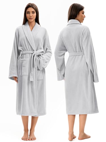 Image of Soft Robe For Women，Warm Plush Bath Robes Female，Spa Towel After Shower Lightweight Long Bathrobe