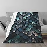 Dragon Black Scales Soft and Cozy Throw Blanket - Ideal for Home, Bed, Sofa, Camping, Cinema, Travel 60'X50'