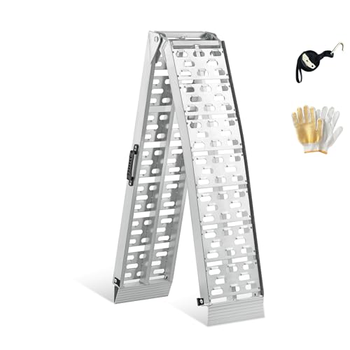 gardhom Rampas de Carga de Aluminio 340KG/PC Plegable Rampa de Motocicleta Rampa para Automóvil Moto Vehículos al Aire Libre 228 * 28cm