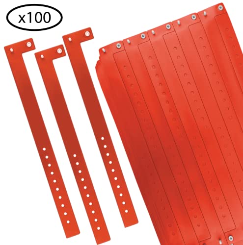 100 bracelets en vinyle orange/plastique imperméable - Bracelet pour VIP pour les fêtes de piscine. – vue 2