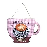 MotiveTech Letrero Decorativo Retro 2D para Puerta de Cafetería, Decoración de Pared, Cafetería, Regalo, a, Individual