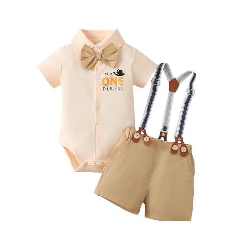 Laqualle Baby Boy Clothes Suits Infant Tuxedo Bowtie Shirt Suspender Pants Sets Gentleman Suits Outfit 0-12M