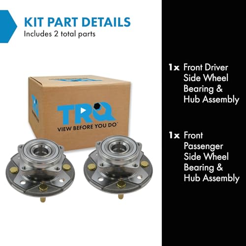 Image of TRQ Front Left and Right Wheel Bearing and Hub Assembly Set 2 Piece Compatible with 1990-1994 Honda Accord 1995-1997 Accord L4 2.2L 1997 Acura CL L4 2.2L