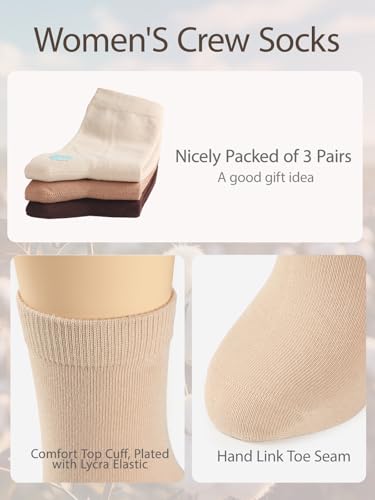 Image of COTTON DAY Women's Soft Combed Cotton Socks Seamless Toe Black White Navy
