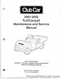 102190002 2001-2002 Club Car Turf 1 2 6 Carryall 1 2 Plus 6 Gas Electric Golf Car Service Manual