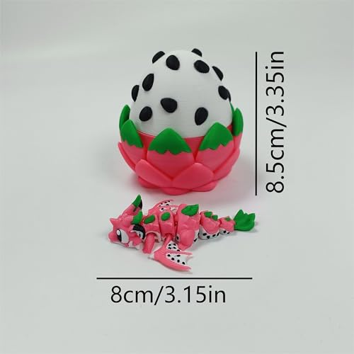 Kynovatrix Enchanted 3D Egg with Miniature Inside - Handcrafted Printed Collectible | Fantasy Decor & Gift (Dragon Fruit Dragon & Egg (Box)) — view 4