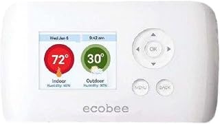 ecobee Smart Si Thermostat: WiFi-Enabled, Full Color Display, Remote HVAC Control, 2H/2C Energy Saver