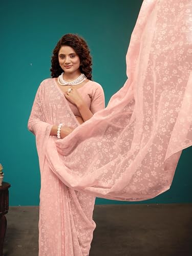Image of Garden Vareli Viscose Brasso Floral Print Saree