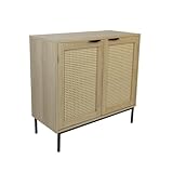 Structure solide et longue durée : Fabriqué en panneaux de particules d’eucalyptus, ce meuble offre une excellente résistance à l’usage quotidien. Les portes en cannage tissé sont renforcées pour une tenue parfaite, tandis que le piètement stable assure une bonne durabilité dans le temps.