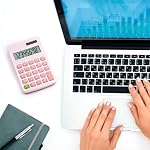 Small Mini Solar/Battery Powered Cute Pocket Standard Function Calculator, 2.7x4.5 Inches, ABS Plastic, Perfect for Office, Home, School