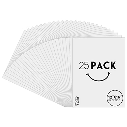Golden State Art 12x16 Backing Boards, 25 Pack Bright White Backer Boards