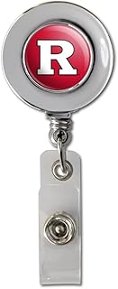 Rutgers Scarlet Knights Logo Retractable Reel Chrome Badge ID Card Holder Clip