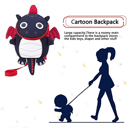 Mochila de Dinossauro com Coleira Antiperda – Bolsa Pré-Escolar para Crianças Meninas, Meninos, Meni