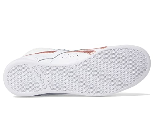 Reebok Women's Freestyle Hi High Top White/Rose Gold 8 B (M)