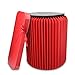 Navaris Tabouret Pliant en Carton - Tabouret Kraft Pliable Hexagonal Accordéon avec Coussin en Feutre - Siège Papier Moderne - 42 x 36 cm - Rouge