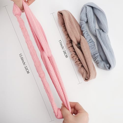 Image of DRESHOW 8 Pack Headbands for Women Yoga Knotted Headbands Elastic Criss Cross Hair Accessories Sports Head Wrap Non Slip