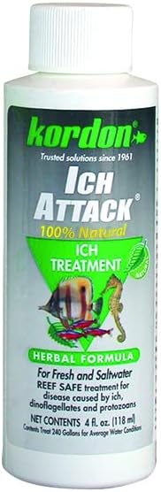 Kordon Ich-Attack Disease Inhibitor: Natural Solution for Ich & External Fish Diseases, 100% Organic Herbal Treatment for Fresh &…