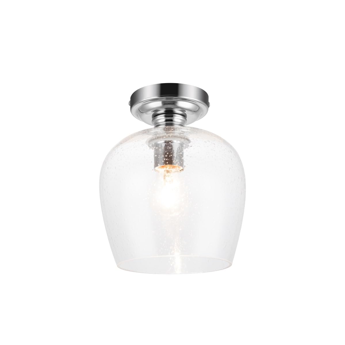 Cosylyte Oakdale Bathroom Bubble Glass Ceiling Light With Chrome Base