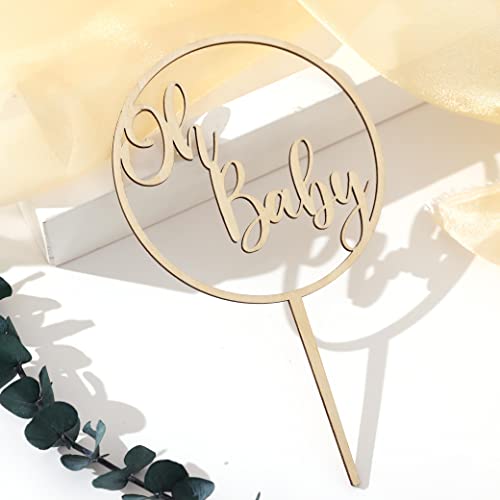Wood Oh Baby Cake Topper - Baby Shower Cake Topper, Baby Shower Decorations, Baby In Bloom Cake Topper, Gender Reveal Cake Topper #TOP4