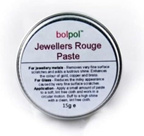 Traditional Jewellers Rouge Soft Paste - Ideal for use with Dremel Multitool - fine Metal polishing Paste - Bolpol Rouge 15g