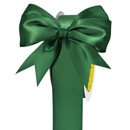 Image of Double Face Satin Ribbon 1-1 /2 inch X 50 Yards Polyester Forest Green Ribbon for Gift Wrapping Very Suitable for Weddings Party Hair Bow Invitation Decorations and More