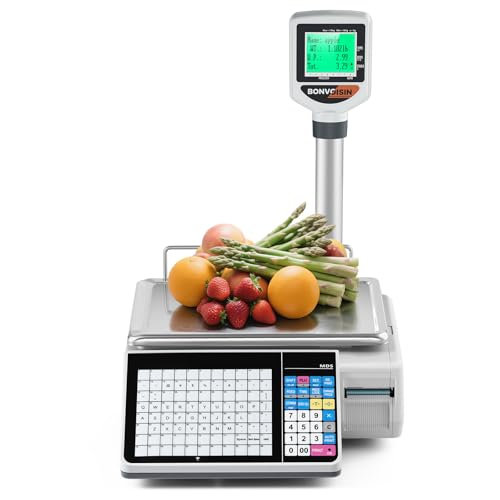 Bonvoisin Label Printing Scale 33lbs Capacity, Price Computing Scale with