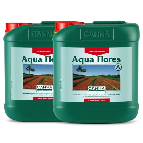 Weedness Canna Aqua Flores A&B 5 Liter - Blütephase Hydrokultur Dünger Hydrokulturdünger Bewässerung Flüssigdünger Organisch Grow Bio Naturdünger