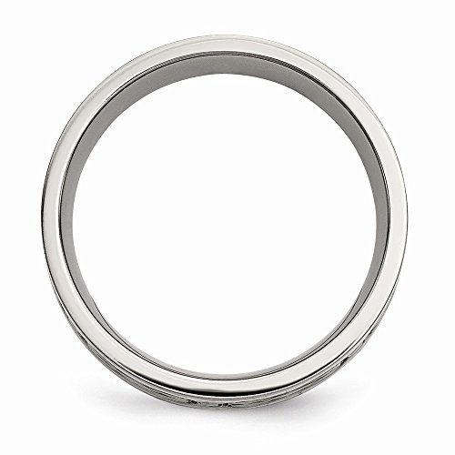 Chisel Titanium Sterling Silver Inlay Celtic Knot Flat 8Mm Polished Band - Size 10 #TOP1