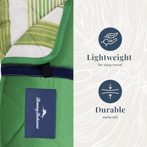 Image of Tommy Bahama 50 inch x 70 inch Waterproof Picnic Blanket, Stripe Green